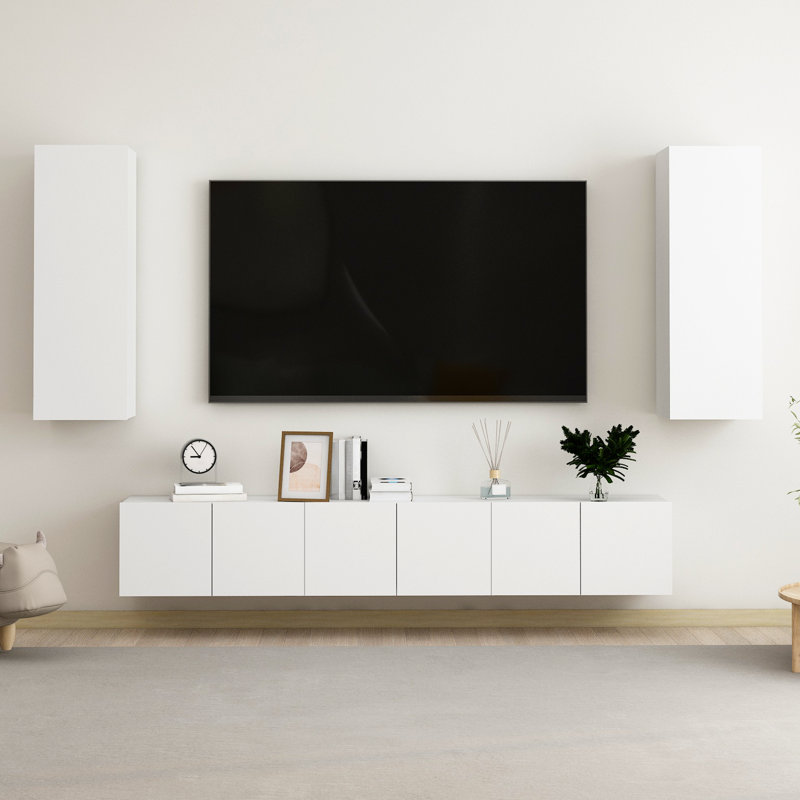 Ginia Entertainment Unit for TVs, 30m H x 180cm W x 30cm D, White