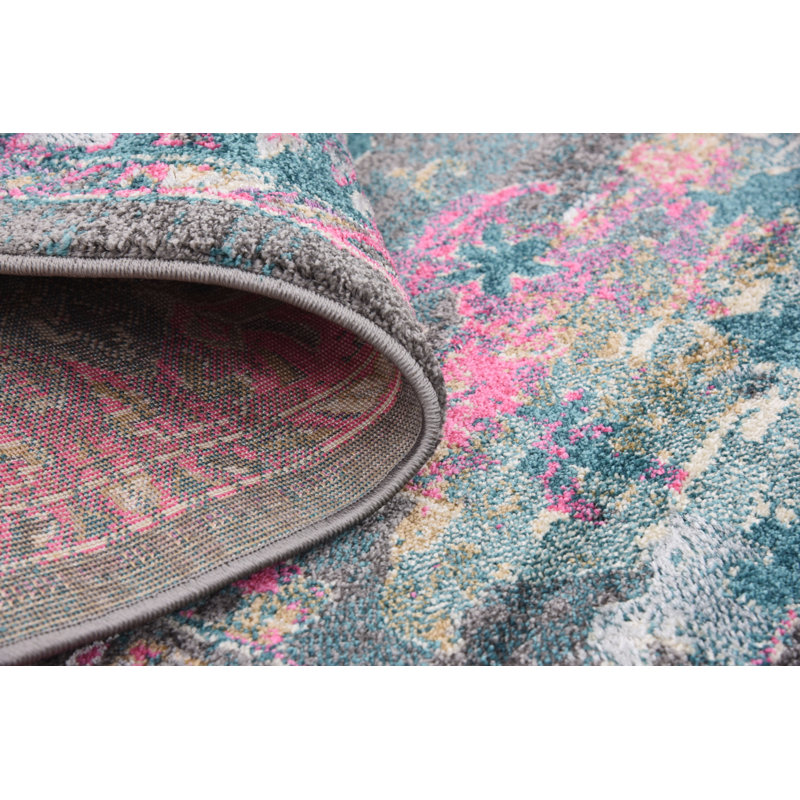 Tapis abstrait gris Sepe, Rond 8 pi
