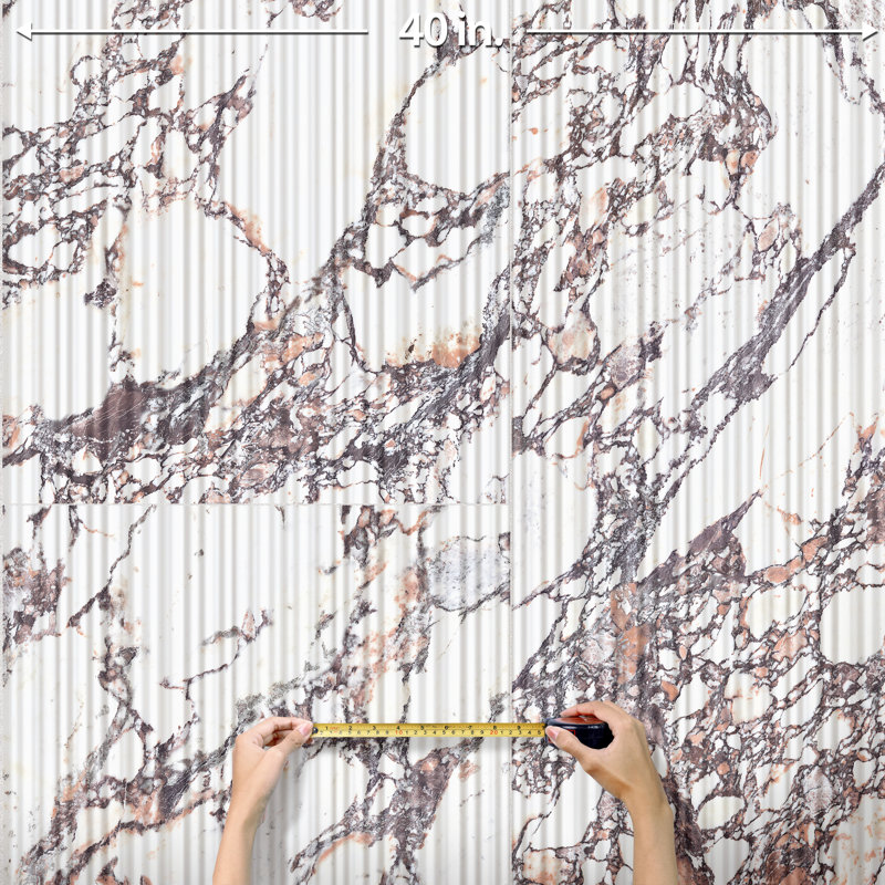 Touche Pleated Deco 23-1/2 In. X 47-1/8 In. Porcelain Floor And Wall Tile