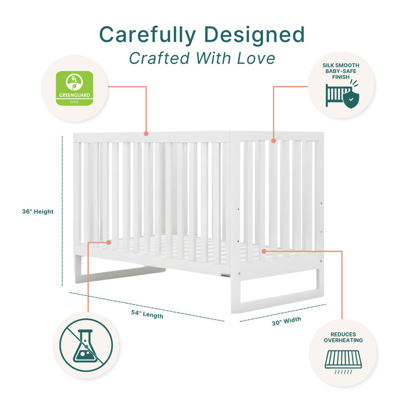 Austin 3-in-1 Convertible Crib, Natural, White