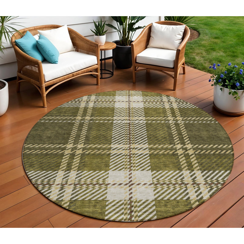 Tapis intérieur lavable rond 8 pi