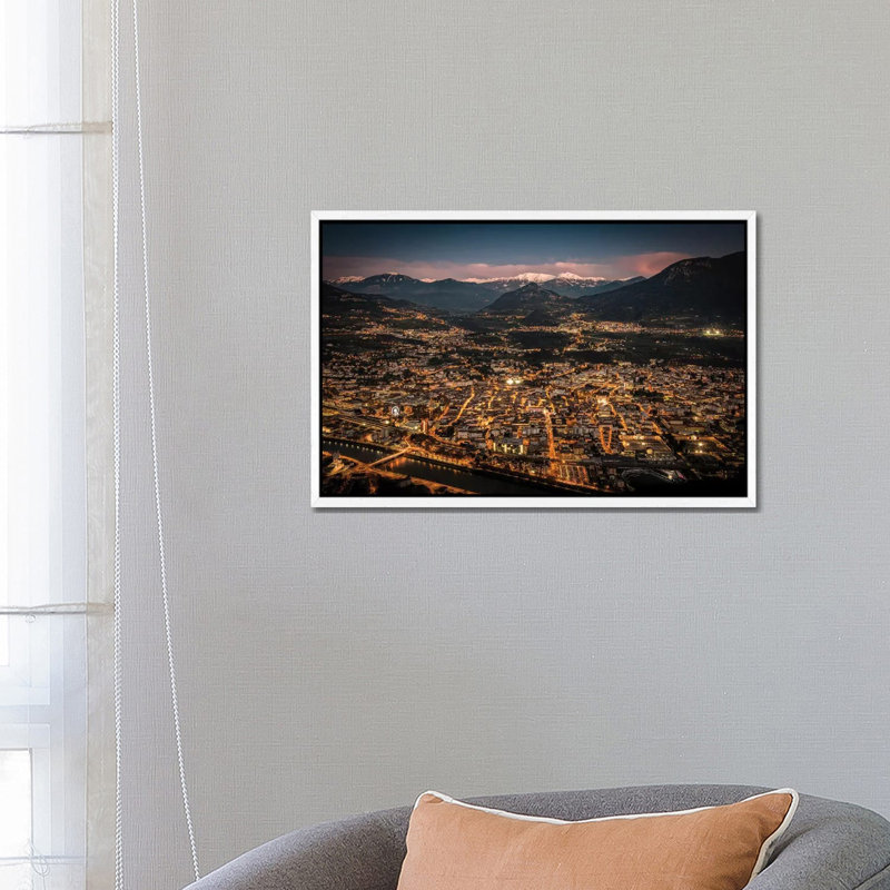 Trento, Trentino-Alto Adige, Italy II by Enzo Romano - Print on Canvas, 45.72cm H x 66.04cm W x 3.81cm D, White Framed