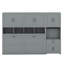Lit escamotable simple mural avec placard, tiroirs et bureau