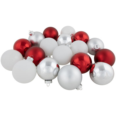 72ct 2-Finish Glass Christmas Ball Ornaments