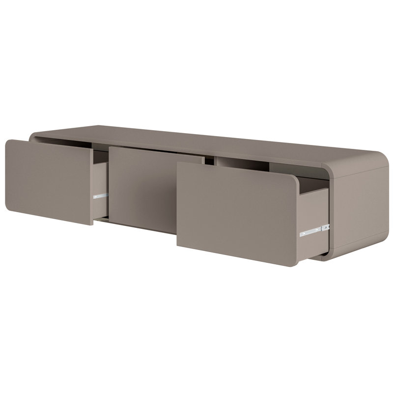 Alphonce Unfinished TV Stand for TVs up to 65", Dark Beige