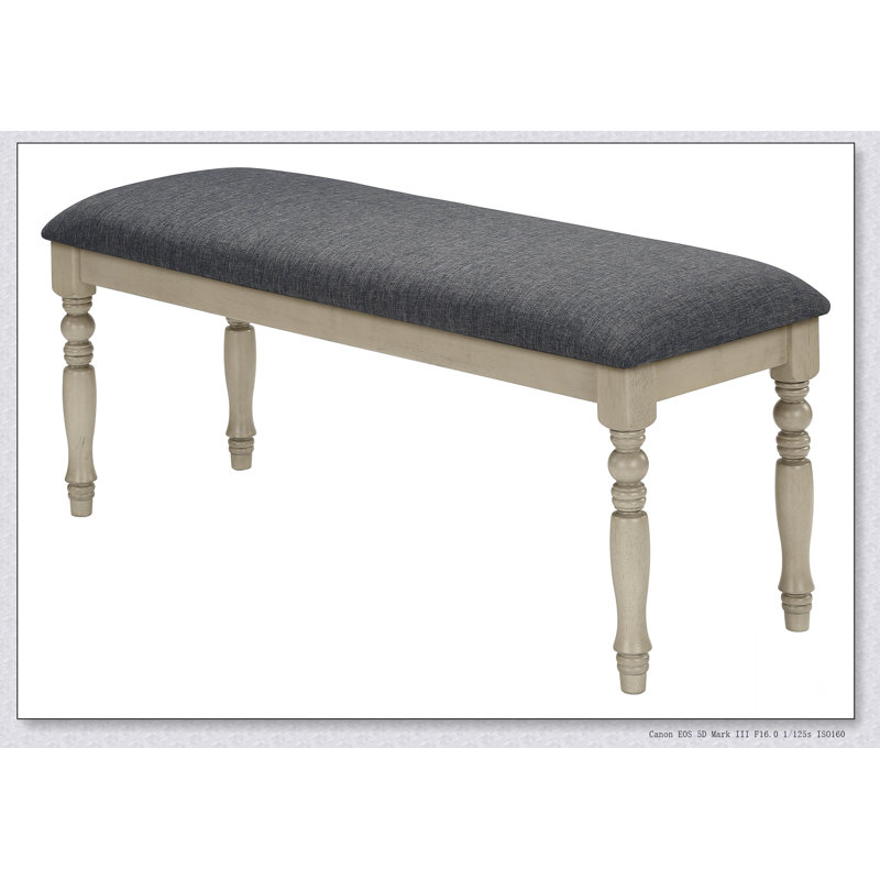 Banc, 48 po rectangulaire, rembourré, bois, entrée, salle à manger, cuisine, antique, tissu, bois massif, transitionnel
