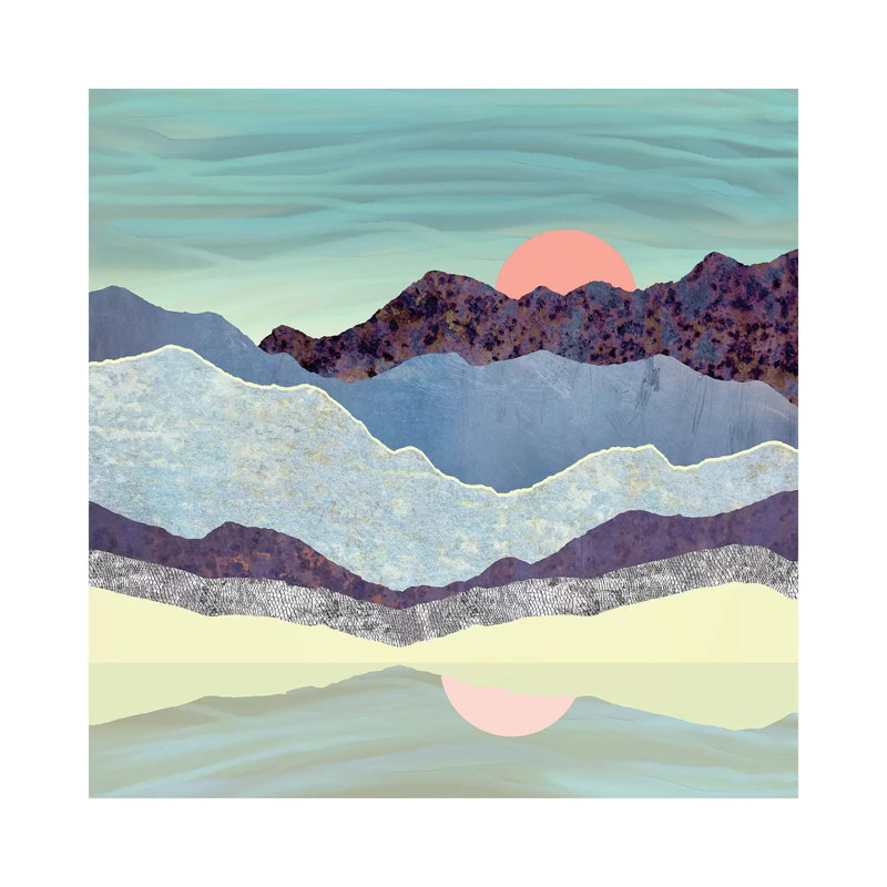 Summer Dawn - impression d'art graphique, H 12 po x l 12 po x P 0,75 po, Toile tendue, Pas de tapis