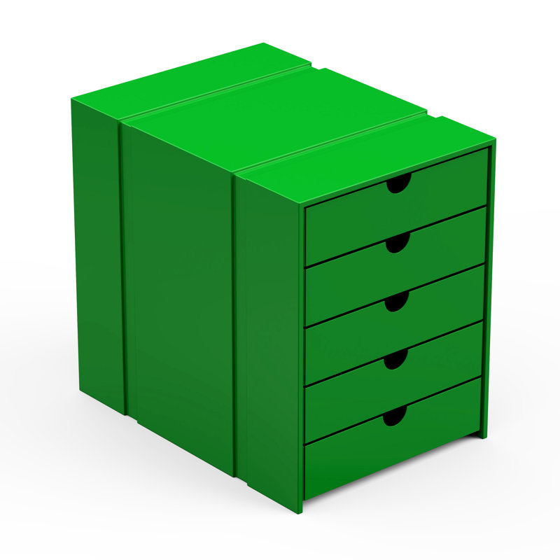 Classeur à 5 tiroirs avec classeur, Vert