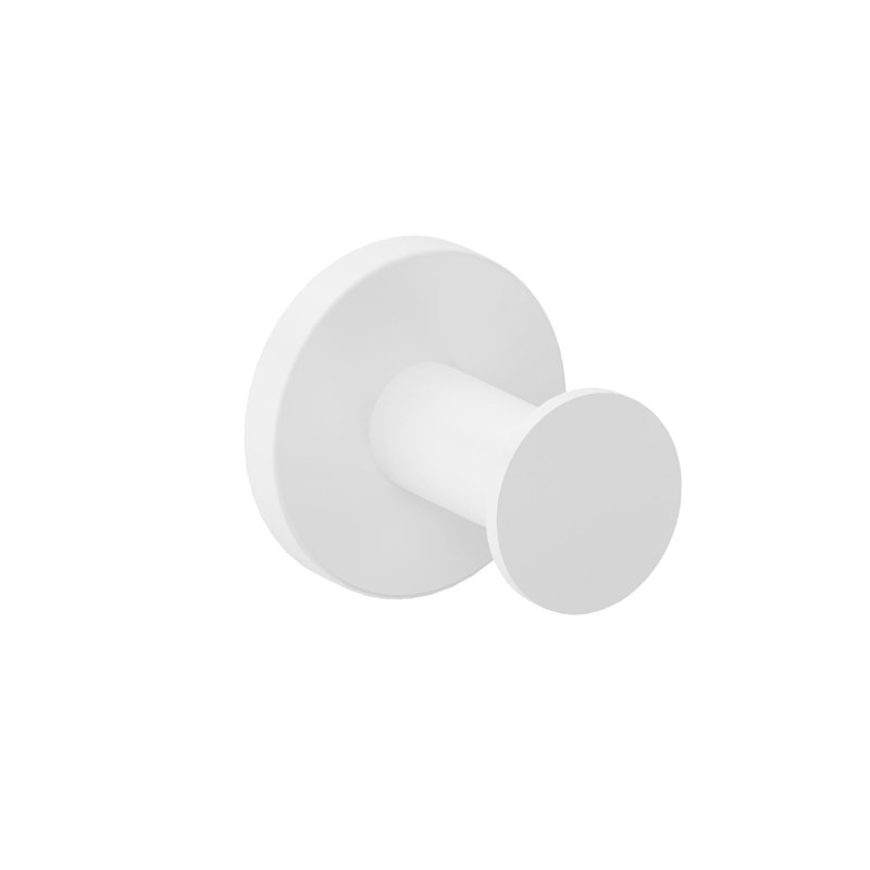 Breania Brayden Studio Screws and Durable Metal Matt Finish White Towel Hook