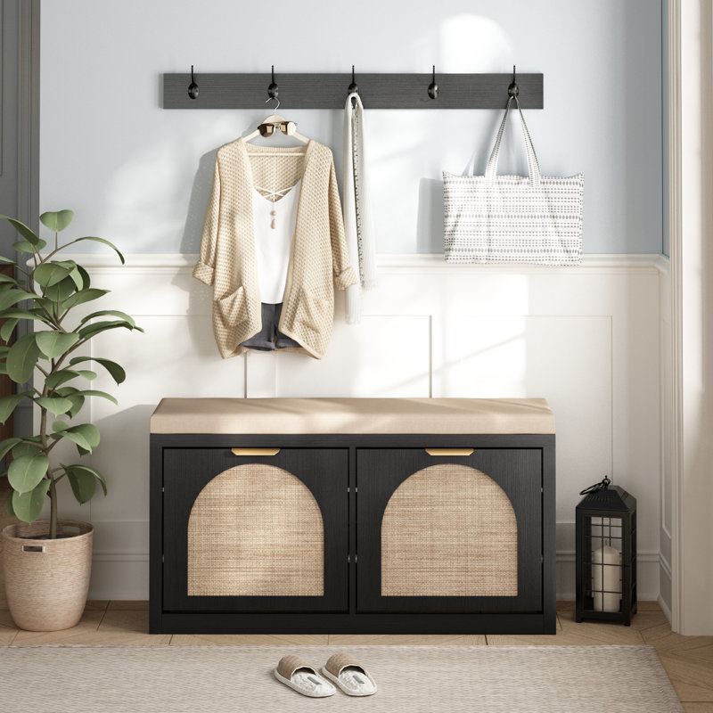Banc de rangement pour chaussures Anteus, Noir