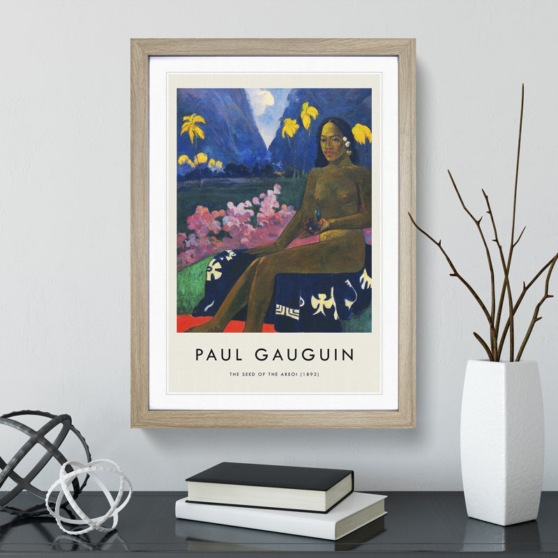 Seated Woman Vol.3 by Paul Gauguin - Picture Frame Painting, 65cm H x 48cm W x 2cm D, Oak