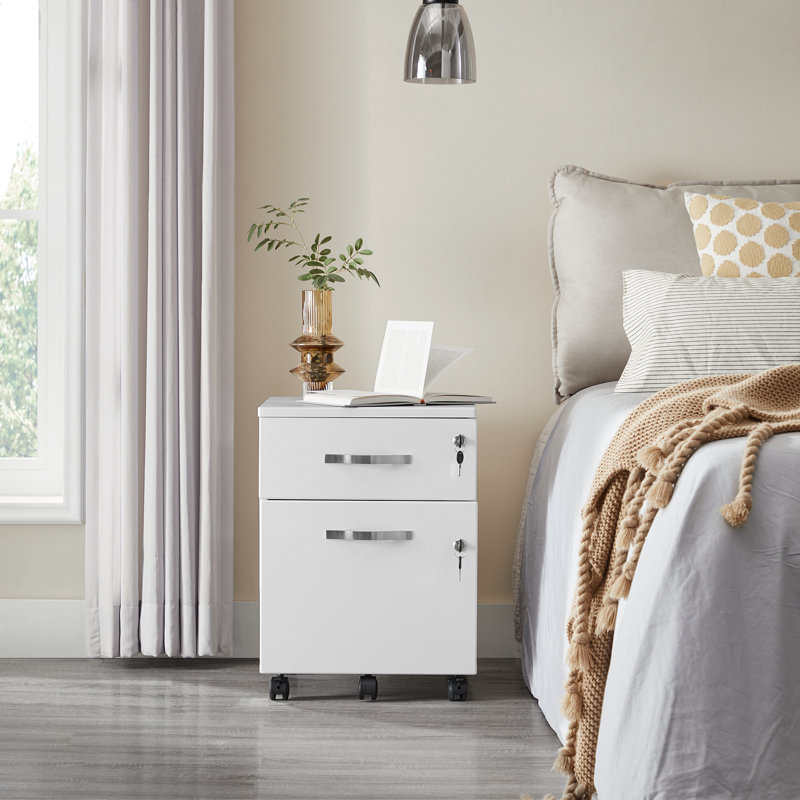 40cm Wide 2 -Drawer Mobile File Cabinet, White