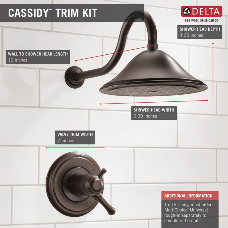 Cassidy™ 7" Shower Wall Trim, Oil Rubbed Bronze