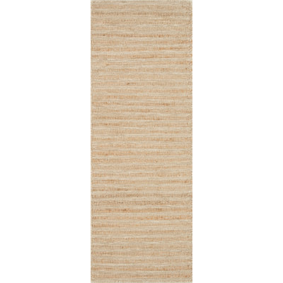 Tapis beige tissé à plat en jute / sisal / laine Ginnie