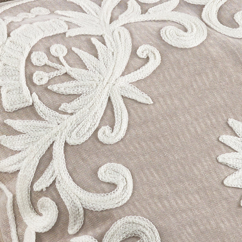 Kreutzer Cotton Floral Throw Pillow, Ivory