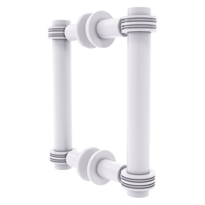 Poignée de porte de douche de dos à dos 6 po contemporaine avec décoration en pointillés