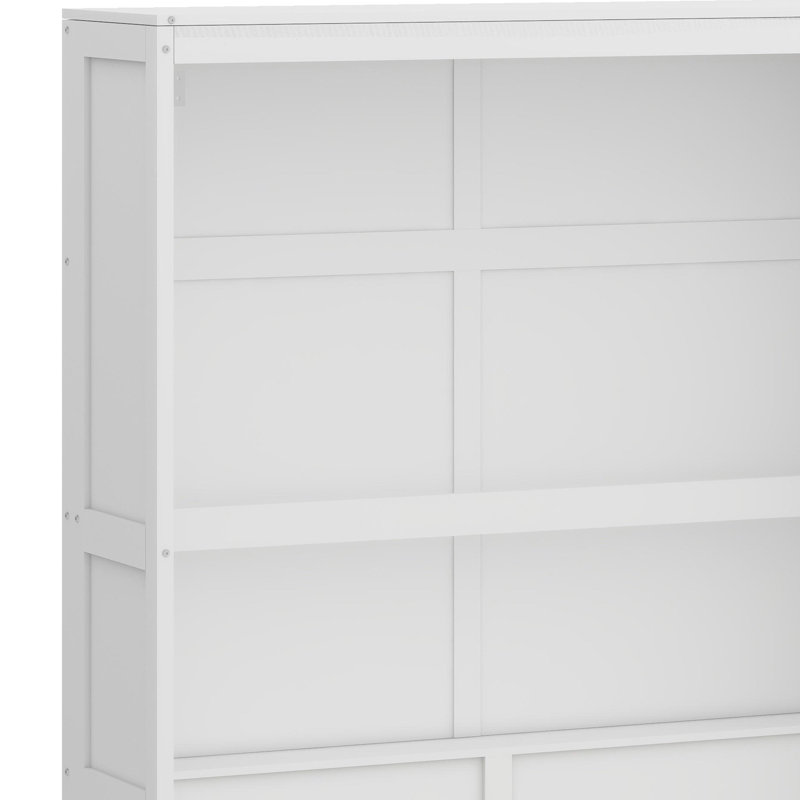 Murphy Bed Wall Bed With Shelves, White