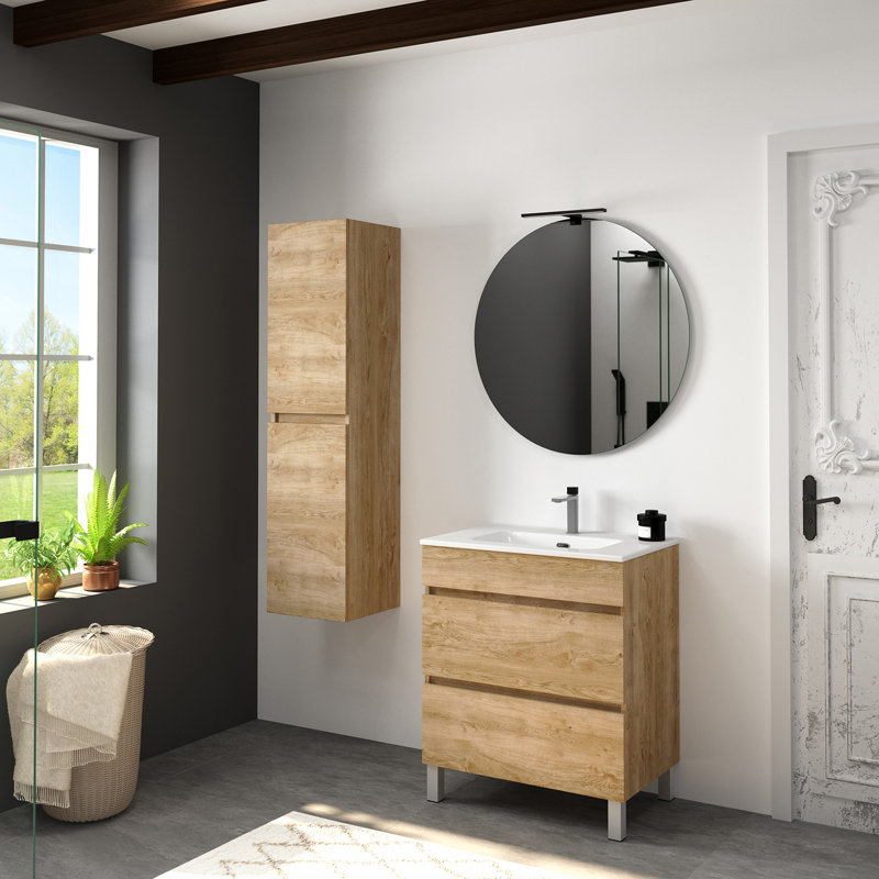 Menta Bathroom Storage, Gray Pine