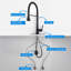 Maiguoone Single Handle Spray 3 Modes Pull Down Kitchen Faucet with Sweep Stream Waterfall with Deck Plate-112510343