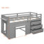 Lit mezzanine simple bas avec commode 3 tiroirs et rangement sous le lit-714220104