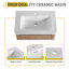 Meuble-lavabo mural 52 po avec lavabo en céramique blanche et tablettes de rangement et 1 porte à fermeture en douceur, emballage Kd, contreplaqué