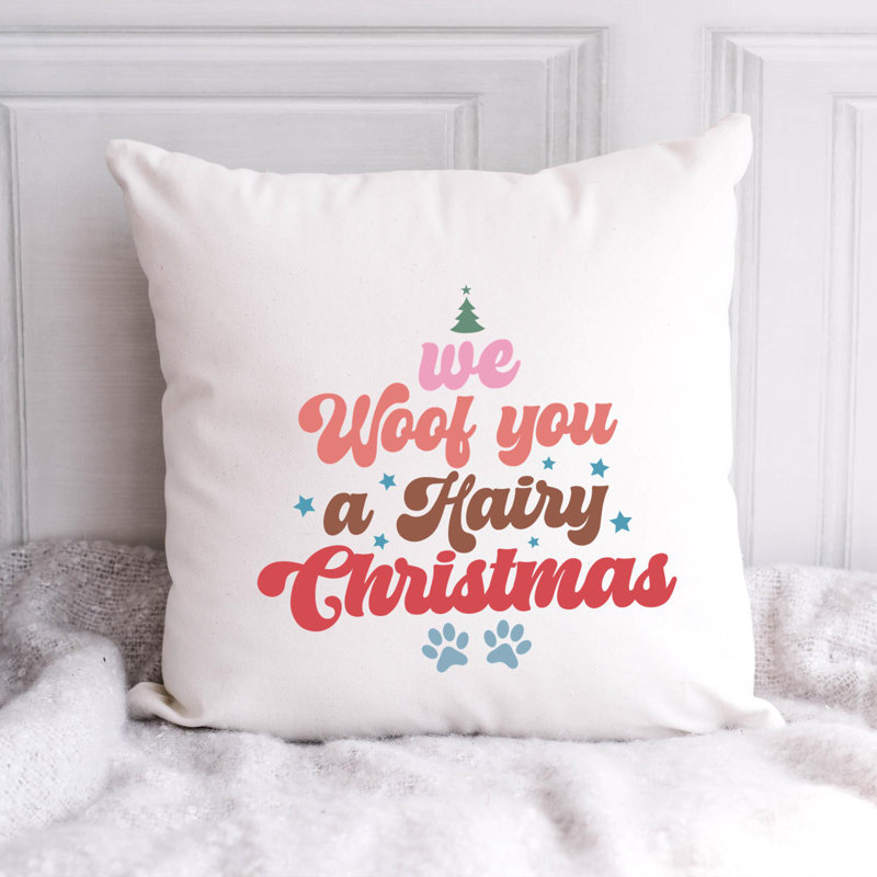 Coussin en polyester ChristmasDog-11, 18 po x 18 po