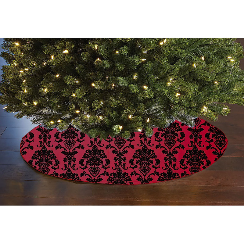 Jupe d'arbre de Noël 58 po Popeline, Rouge