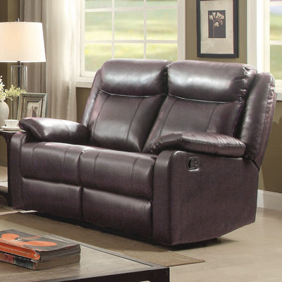Mouzon Faux Leather Pillow Top Arm Reclining Loveseat