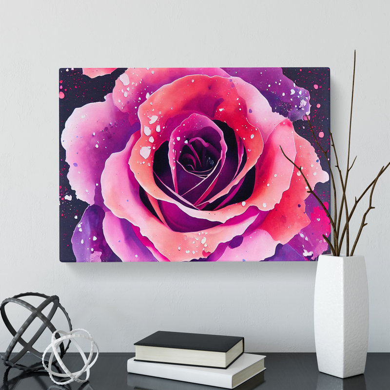 Rose Flower Splash Vol.4 - Wrapped Canvas, 35cm H x 50cm W x 3cm D