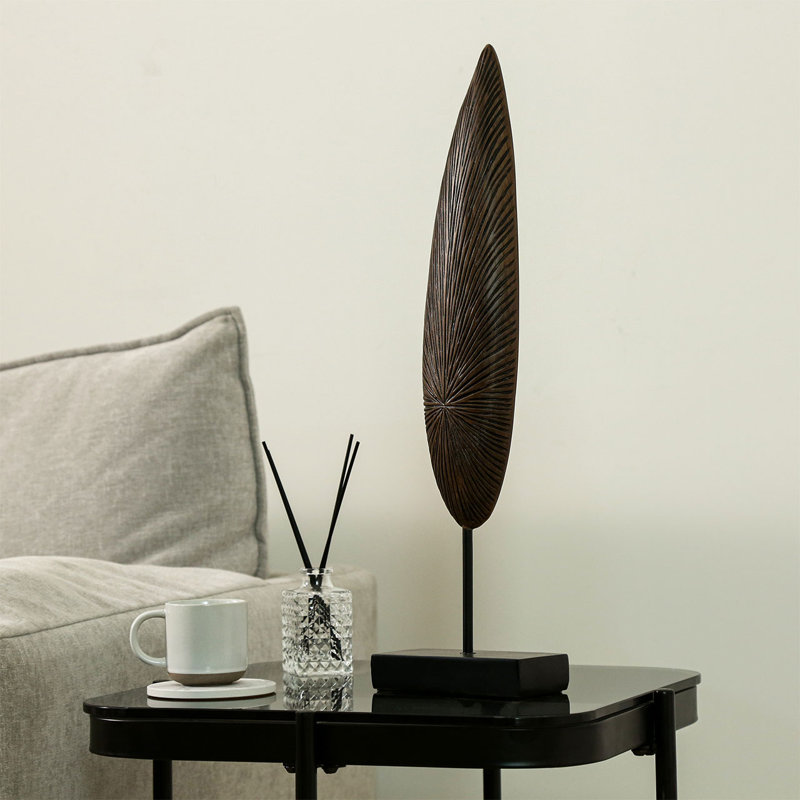 Armin Handmade Polyresin Black & Brown Oval Shaped Figurines & Sculptures for Living Room Decoration, 24" H x 6" W x 3" D