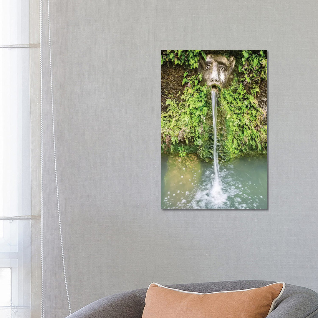 A Mask Of The Hundred Fountains, Villa D'Este, Tivoli, Lazio, Italy by Julie Eggers - Wrapped Canvas Print
