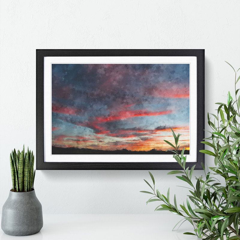 Sunset View Vol.2 - Picture Frame Painting, Black Framed, 27cm H x 36cm W x 2cm D