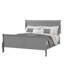 Élégant lit de style traîneau gris avec pieds en bois massif et support, parfait pour les chambres contemporaines et transitionnelles.-849137118-849137108