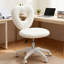 Chaise de bureau, chaise de bureau avec roues pivotantes, blanc