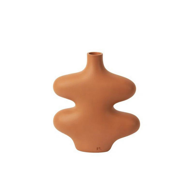 Corderra Ceramic Table Vase, Brown, 18cm H x 5cm W x 21cm D