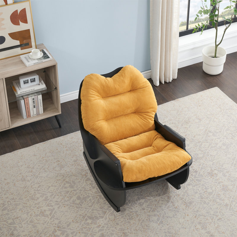 Chaise berçante 30,31 pouces, Jaune