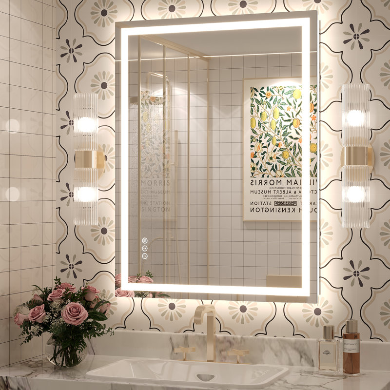 Miroir de salle de bain Molly Framelss, 32 po x 24 po, Transparent
