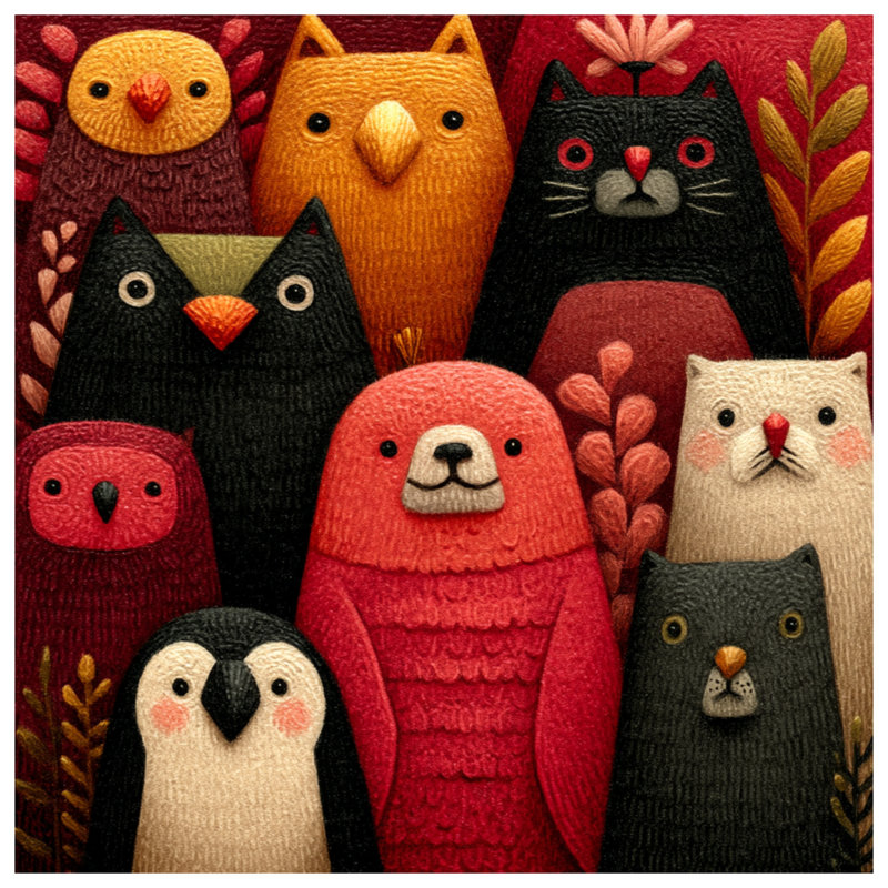 Cute Animal Illustrations Double Sided Throw Pillows, 14 X 14 pouces
