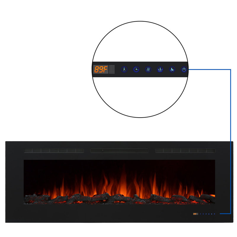 Millner Modern WiFi Recessed Electric Fireplace Insert, Fireplace Heater for Living Room,Timer, Overheating Protection, Touch Screen, Remote, Black