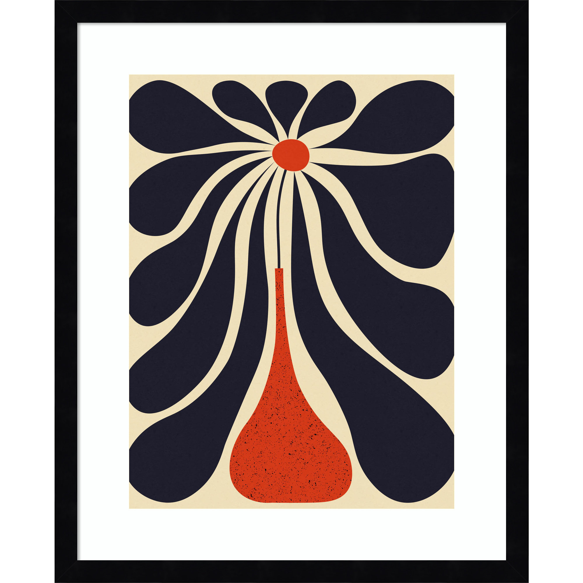 Lazy Flower by Alisa Galitsyna Wood Framed Wall Art Print, 21" H x 17" W, Black Framed