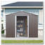 Remise de rangement extérieure en métal 8 pi x 4 pi avec fenêtre et fondation en métal, gris-121643288