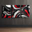 Abstract 3-Piece Red Black Swirl Canvas Print - Contemporary Living Space-927541109