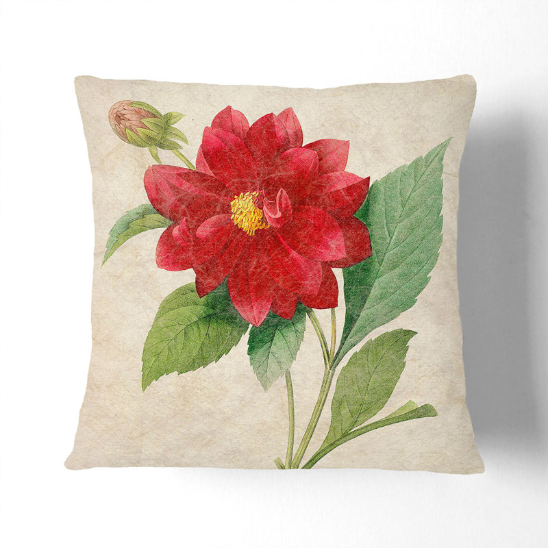 Dahlia Flowers Floral Square Throw Cushion, 55cm H x 55cm W x 20cm D
