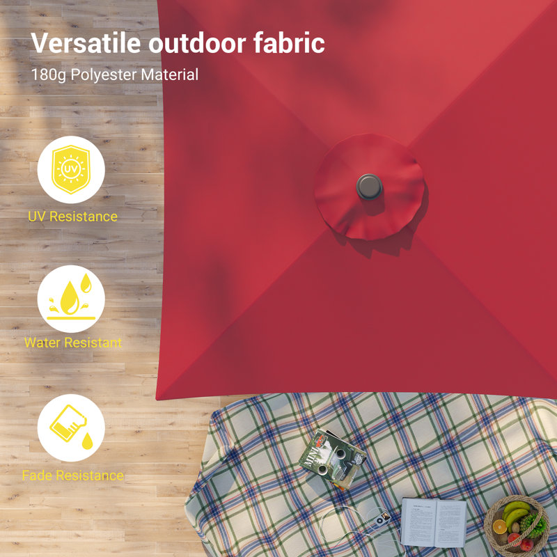 Sabery 78'' Market Umbrella, Wine Red