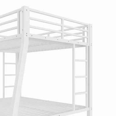 Lit superposé en métal Full XL pour adolescents et adultes, gain de place/insonorisé/sans sommier