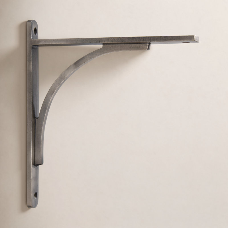 Équerre de tablette en fer, Nickel antique