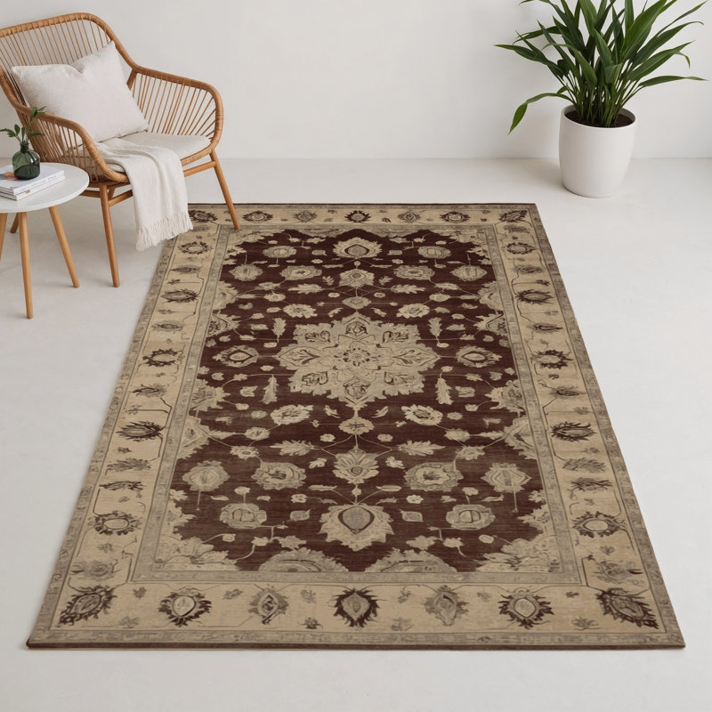 Tapis intérieur et extérieur brun Overdyed, Rectangulaire 3 pi x 5 pi