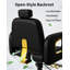 Fauteuil Inbox Zero noir confortable pour le salon, appui-tête réglable et dossier inclinable, fauteuil de coiffeur de qualité supérieure avec structure en acier, fauteuil de coiffure élégant en cuir souple, capacité de poids de 440 lb