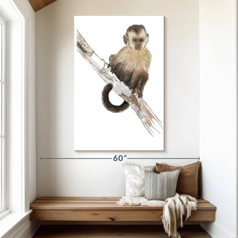Bébé singe perché, H 51 po x l 34 po