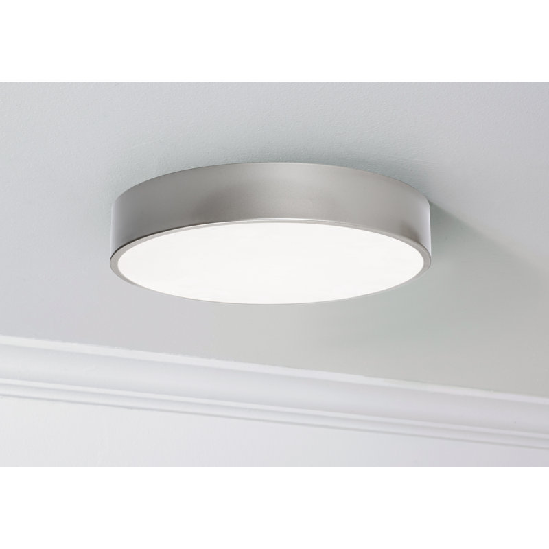 Plafonnier encastré à DEL 14 po Bailey, Nickel satiné